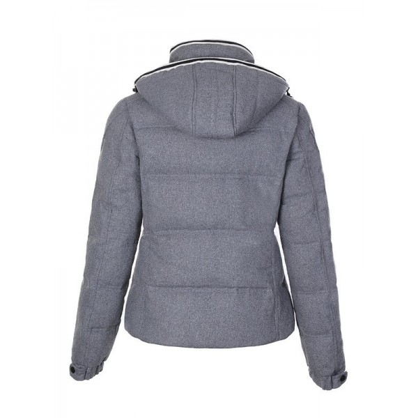Moncler Moda Mock Collar semplice Zipper Grigio Cappotti uscita